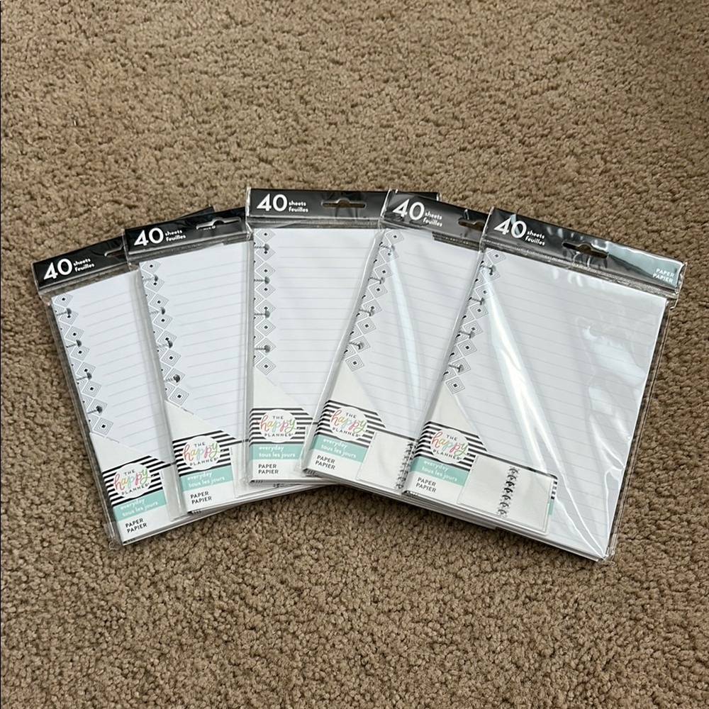 Set of 5 Happy Planner Mini Everyday White Lined Notebooks